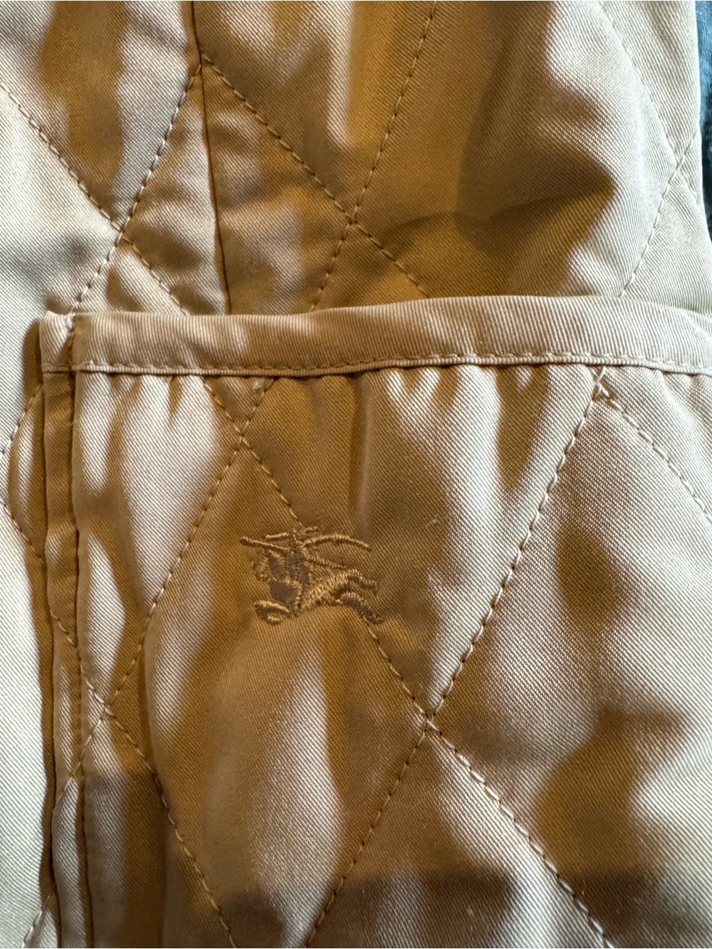 Burberry Beige Quilted Jacket with Signature Check Interior